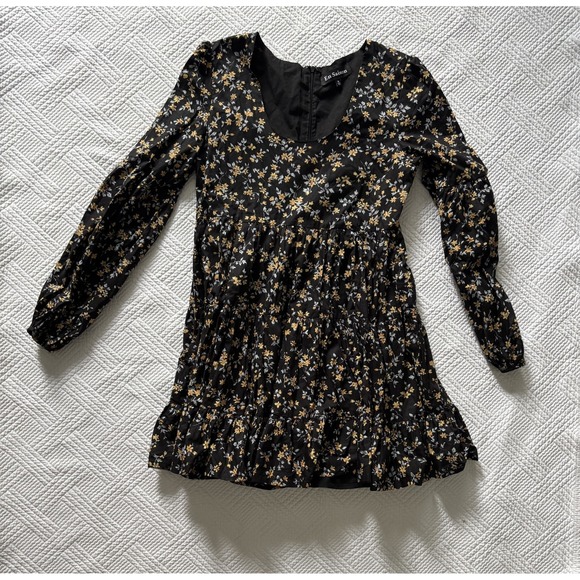 En Saison Dresses & Skirts - En Saison Women's Floral Print Mini Dress Med Fairy Lined Ruffle Y2K Cotton